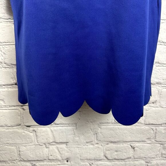 Hudson Gray Scalloped-Edge Navy Halter Tank Top Stretch Round Neckline S NWT - Picture 7 of 7